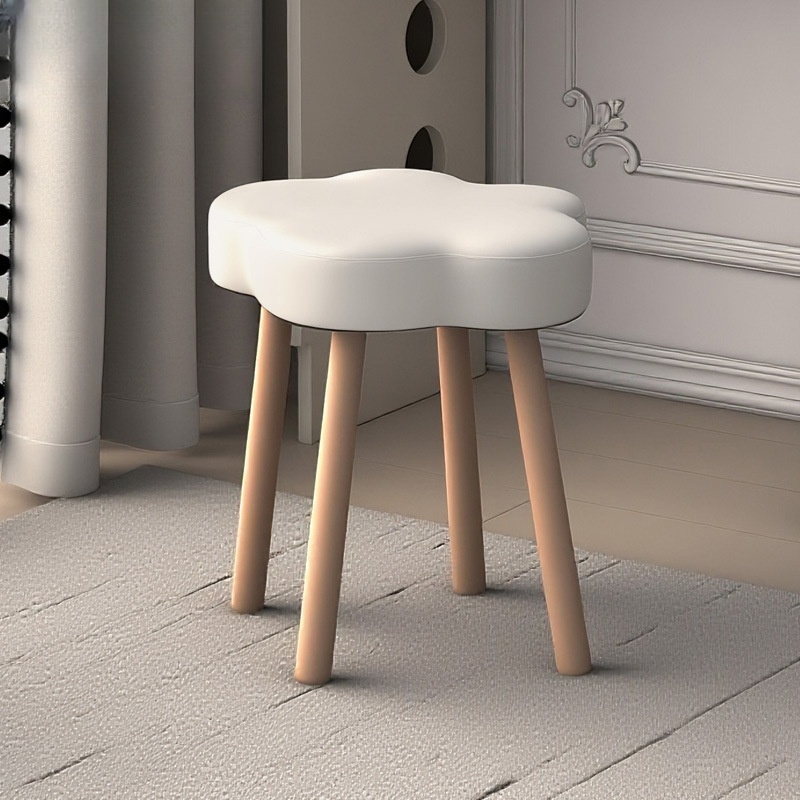 Footrest Under Desk - Bangku Rias Kayu Solid, Kursi Sederhana